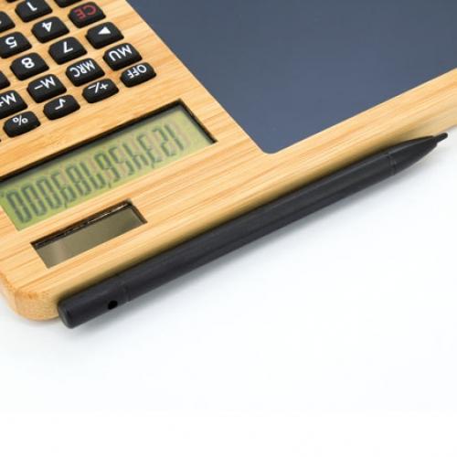CALCULADORA BAMBU CON PIZARRA AUTOMATICA "GLASGOW"
