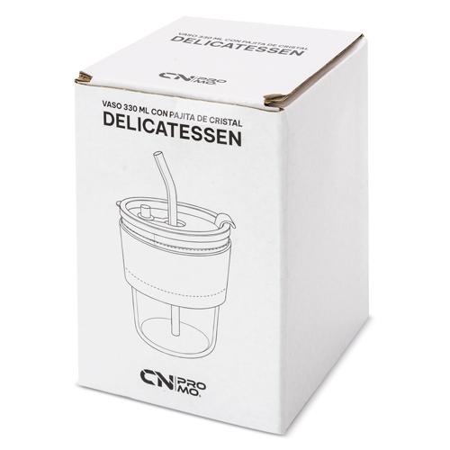 VASO 330 ML CON PAJITA DE CRISTAL "DELICATESSEN"