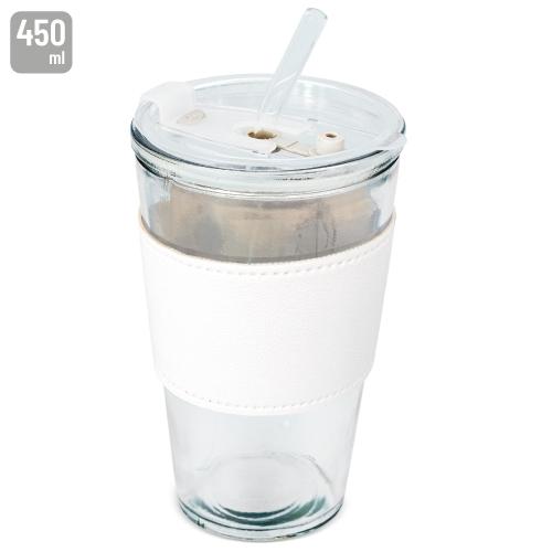 VASO 450 ML CON PAJITA DE CRISTAL "DELICATESSEN"