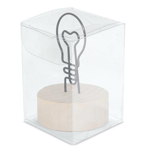 MEMO CLIP CON BASE DE MADERA "EUREKA"