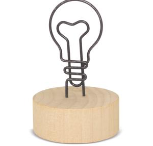 MEMO CLIP CON BASE DE MADERA "EUREKA"