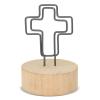 MEMO CLIP CON BASE DE MADERA "CRUCI"