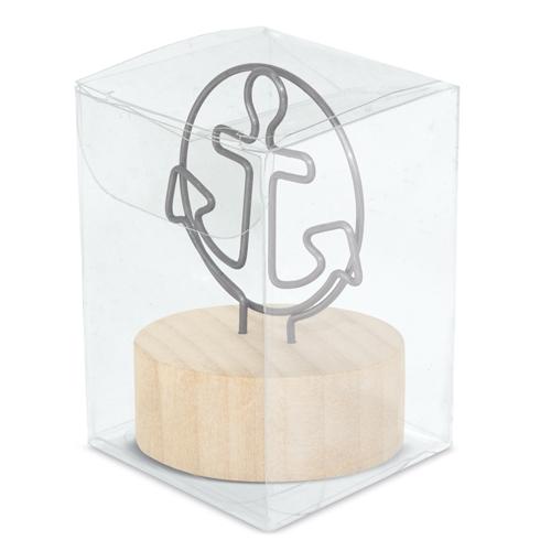 MEMO CLIP CON BASE DE MADERA "ANCORA"