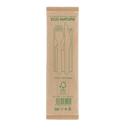 SET DE CUBIERTOS MADERA 3 PCS "TAPA"
