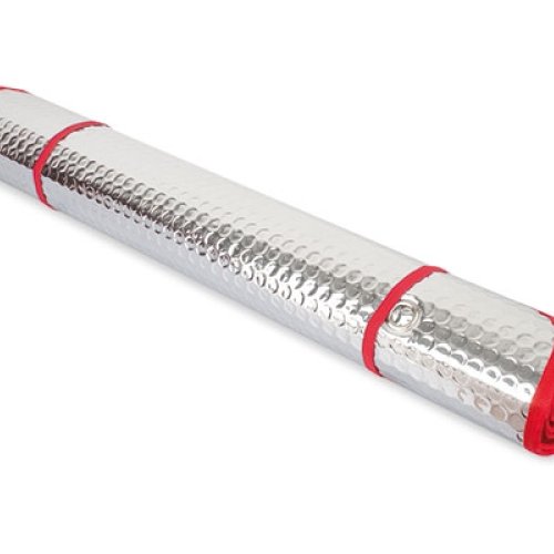 PARASOL METALICO COCHE 2 CARAS RIBETE AZUL