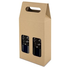 CAJA CARTON VENTANA 2 BOTELLAS "TREVISO"