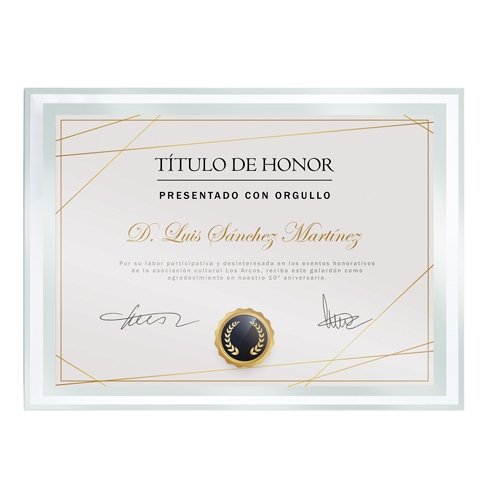 MARCO CRISTAL DIPLOMA A5 "BISELA"