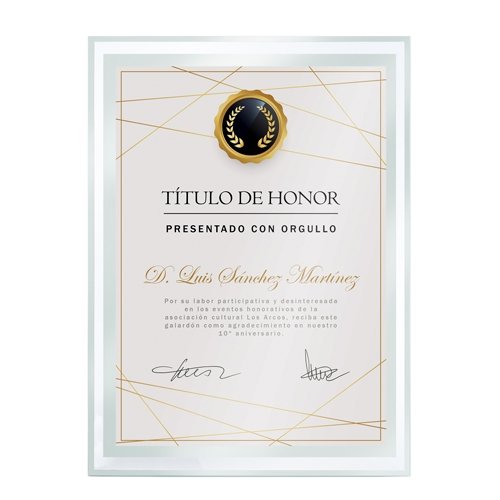 MARCO CRISTAL DIPLOMA A5 "BISELA"