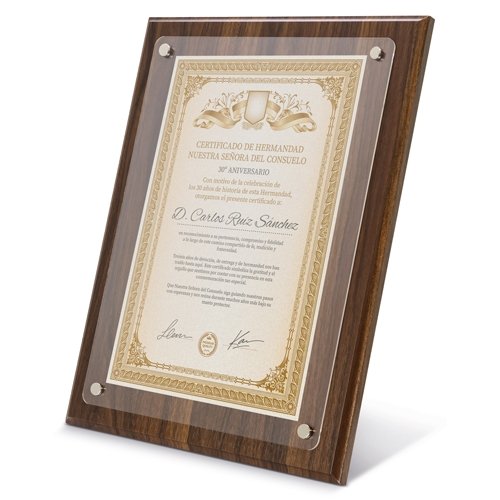 MARCO DE MADERA DIPLOMA A4 "EXCELENCIA"