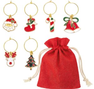SET DE 6 AROS NAVIDENOS PARA COPAS "BRINDIS"