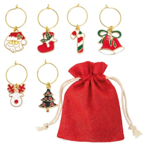 SET DE 6 AROS NAVIDENOS PARA COPAS "BRINDIS"