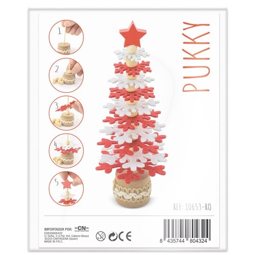 ARBOLITO DE NAVIDAD RPET Y MADERA RECICLADA "PUKKY"