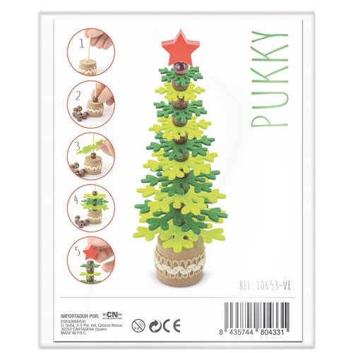 ARBOLITO DE NAVIDAD RPET Y MADERA RECICLADA "PUKKY"