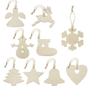 SET ADORNOS DE MADERA (9 PCS) "RUKA"