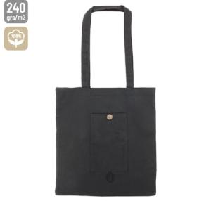 BOLSA DE ALGODON PLEGABLE CON BOLSILLO "NADIA"