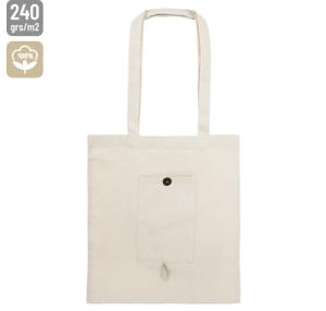 BOLSA DE ALGODON PLEGABLE CON BOLSILLO "NADIA"