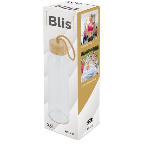 BOTELLA CRISTAL TAPON BAMBU &quot;BLIS&quot;