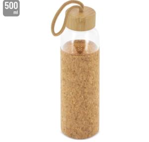 BOTELLA CRISTAL TAPON BAMBU/CORCHO "ZASI"